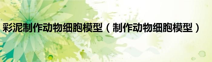彩泥制作動物細胞模型（制作動物細胞模型）