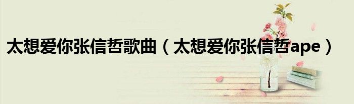太想愛你張信哲歌曲（太想愛你張信哲ape）