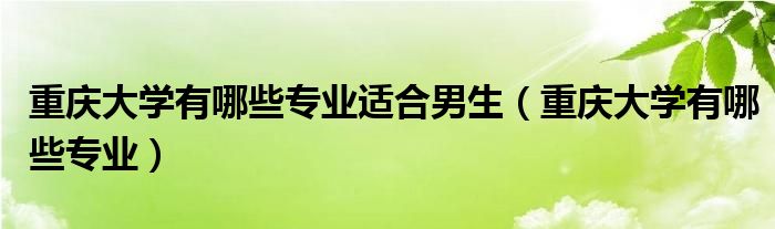重慶大學(xué)有哪些專業(yè)適合男生（重慶大學(xué)有哪些專業(yè)）