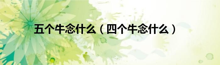 五個(gè)牛念什么（四個(gè)牛念什么）