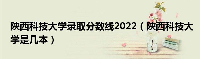 陜西科技大學(xué)錄取分?jǐn)?shù)線2022（陜西科技大學(xué)是幾本）