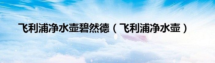 飛利浦凈水壺碧然德（飛利浦凈水壺）