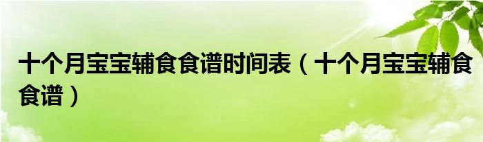 十個(gè)月寶寶輔食食譜時(shí)間表（十個(gè)月寶寶輔食食譜）
