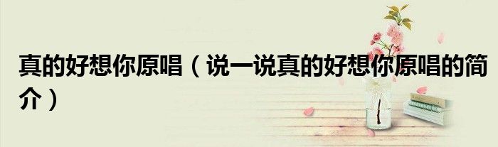 真的好想你原唱（說一說真的好想你原唱的簡介）