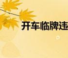 開車臨牌違章扣分（臨牌違章扣分）