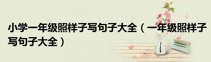 小學(xué)一年級照樣子寫句子大全（一年級照樣子寫句子大全）