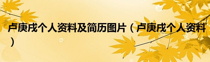 盧庚戌個(gè)人資料及簡(jiǎn)歷圖片（盧庚戌個(gè)人資料）