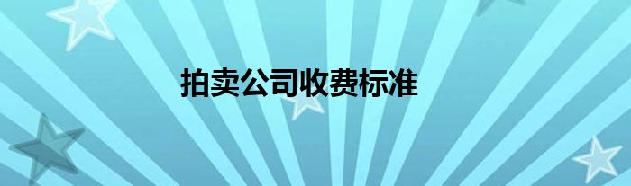 拍賣公司收費(fèi)標(biāo)準(zhǔn)