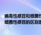 病毒性感冒和細菌性感冒癥狀區(qū)別吃什么藥（病毒性感冒和細菌性感冒的區(qū)別是什么）