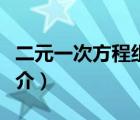 二元一次方程組（說一說二元一次方程組的簡介）
