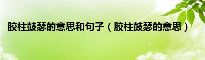 膠柱鼓瑟的意思和句子（膠柱鼓瑟的意思）