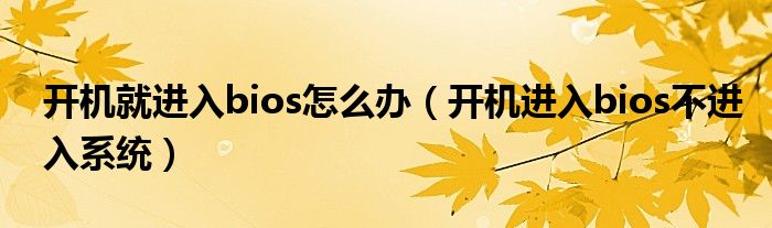 開機就進(jìn)入bios怎么辦（開機進(jìn)入bios不進(jìn)入系統(tǒng)）