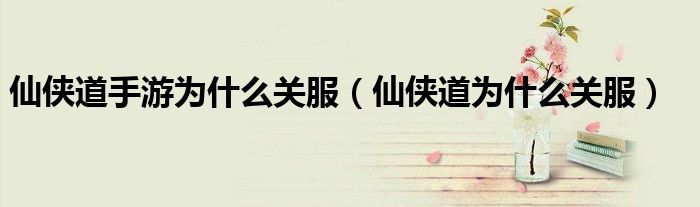 仙俠道手游為什么關服（仙俠道為什么關服）