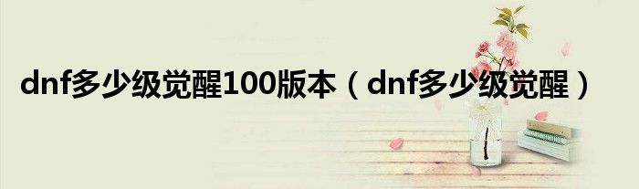 dnf多少級(jí)覺醒100版本（dnf多少級(jí)覺醒）