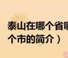 泰山在哪個省哪個市（說一說泰山在哪個省哪個市的簡介）