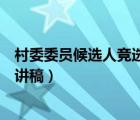 村委委員候選人競(jìng)選演講稿怎么寫(xiě)（村委委員候選人競(jìng)選演講稿）