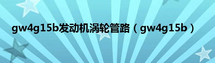 gw4g15b發(fā)動(dòng)機(jī)渦輪管路（gw4g15b）