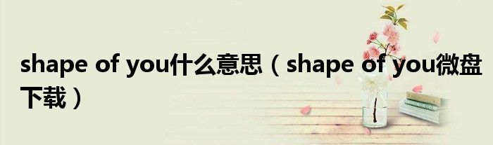shape of you什么意思（shape of you微盤下載）