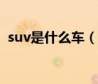 suv是什么車（說一說suv是什么車的簡介）