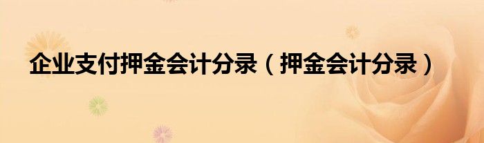 企業(yè)支付押金會(huì)計(jì)分錄（押金會(huì)計(jì)分錄）