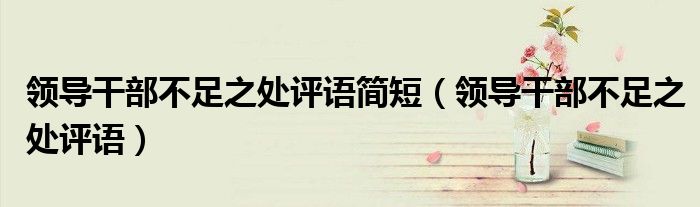 領導干部不足之處評語簡短（領導干部不足之處評語）