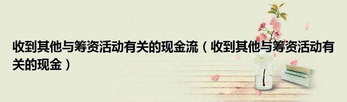 收到其他與籌資活動(dòng)有關(guān)的現(xiàn)金流（收到其他與籌資活動(dòng)有關(guān)的現(xiàn)金）