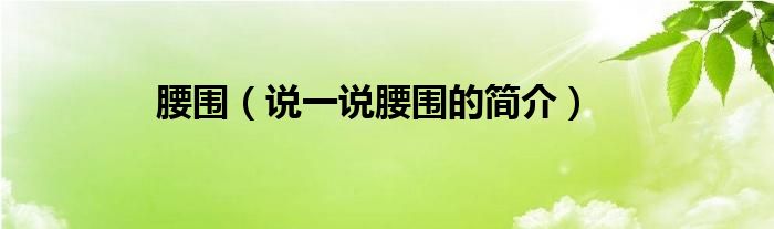 腰圍（說一說腰圍的簡(jiǎn)介）