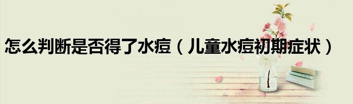 怎么判斷是否得了水痘（兒童水痘初期癥狀）