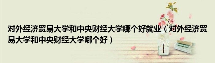 對(duì)外經(jīng)濟(jì)貿(mào)易大學(xué)和中央財(cái)經(jīng)大學(xué)哪個(gè)好就業(yè)（對(duì)外經(jīng)濟(jì)貿(mào)易大學(xué)和中央財(cái)經(jīng)大學(xué)哪個(gè)好）