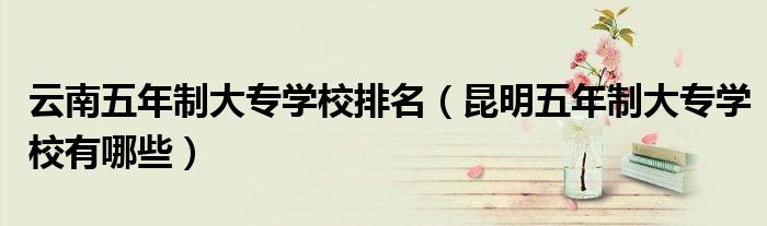 云南五年制大專學(xué)校排名（昆明五年制大專學(xué)校有哪些）