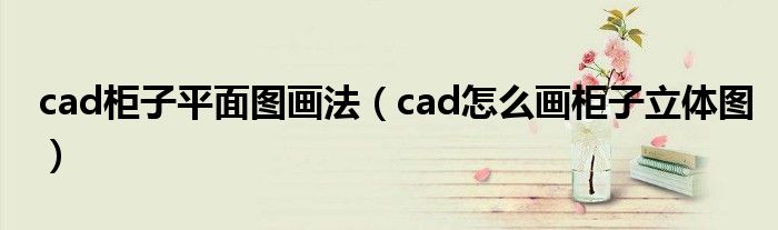 cad柜子平面圖畫法（cad怎么畫柜子立體圖）
