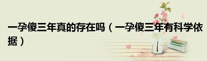 一孕傻三年真的存在嗎（一孕傻三年有科學依據(jù)）