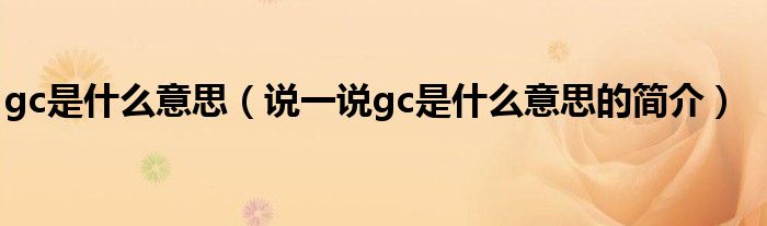 gc是什么意思（說(shuō)一說(shuō)gc是什么意思的簡(jiǎn)介）