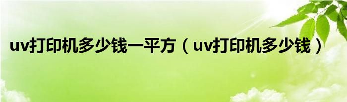 uv打印機多少錢一平方（uv打印機多少錢）
