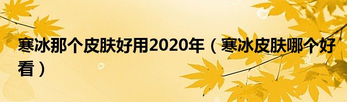 寒冰那個(gè)皮膚好用2020年（寒冰皮膚哪個(gè)好看）