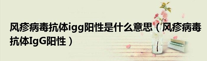 風(fēng)疹病毒抗體igg陽性是什么意思（風(fēng)疹病毒抗體IgG陽性）