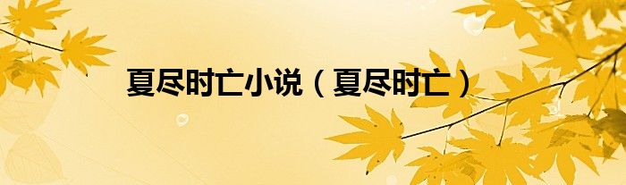 夏盡時亡小說（夏盡時亡）