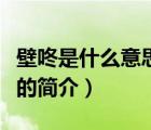 壁咚是什么意思?。ㄕf一說壁咚是什么意思啊的簡介）