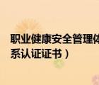 職業(yè)健康安全管理體系認(rèn)證證書查詢（職業(yè)健康安全管理體系認(rèn)證證書）