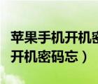 蘋果手機(jī)開(kāi)機(jī)密碼忘了可以找回嗎（蘋果手機(jī)開(kāi)機(jī)密碼忘）