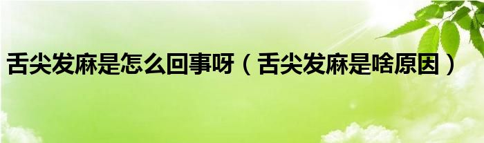 舌尖發(fā)麻是怎么回事呀（舌尖發(fā)麻是啥原因）