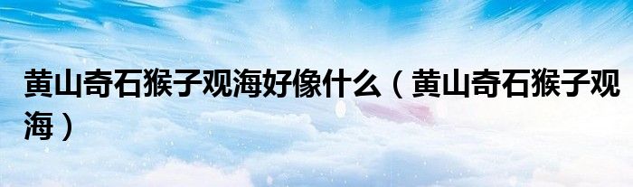 黃山奇石猴子觀海好像什么（黃山奇石猴子觀海）