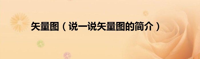 矢量圖（說一說矢量圖的簡介）