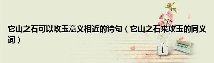 它山之石可以攻玉意義相近的詩(shī)句（它山之石來(lái)攻玉的同義詞）