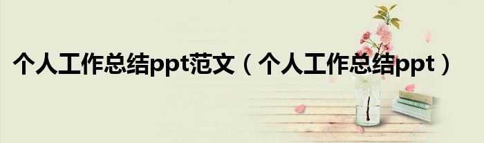 個人工作總結(jié)ppt范文（個人工作總結(jié)ppt）