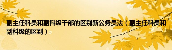 副主任科員和副科級干部的區(qū)別新公務員法（副主任科員和副科級的區(qū)別）