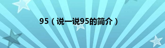 95（說一說95的簡介）