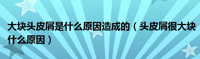 大塊頭皮屑是什么原因造成的（頭皮屑很大塊什么原因）