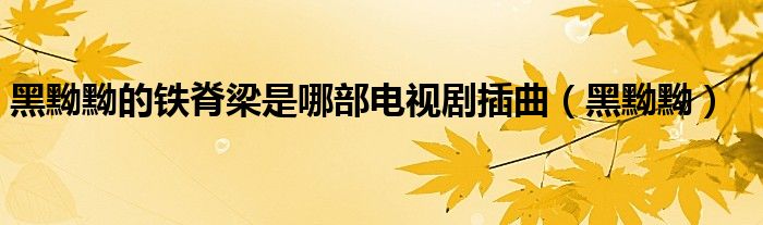 黑黝黝的鐵脊梁是哪部電視劇插曲（黑黝黝）