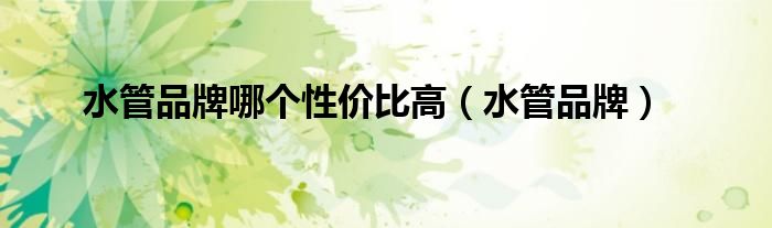 水管品牌哪個(gè)性價(jià)比高（水管品牌）